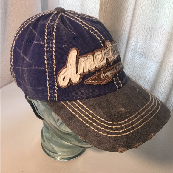 Royal Blue "Americana" Cap w/ White Stitching - Picture 8 of 11
